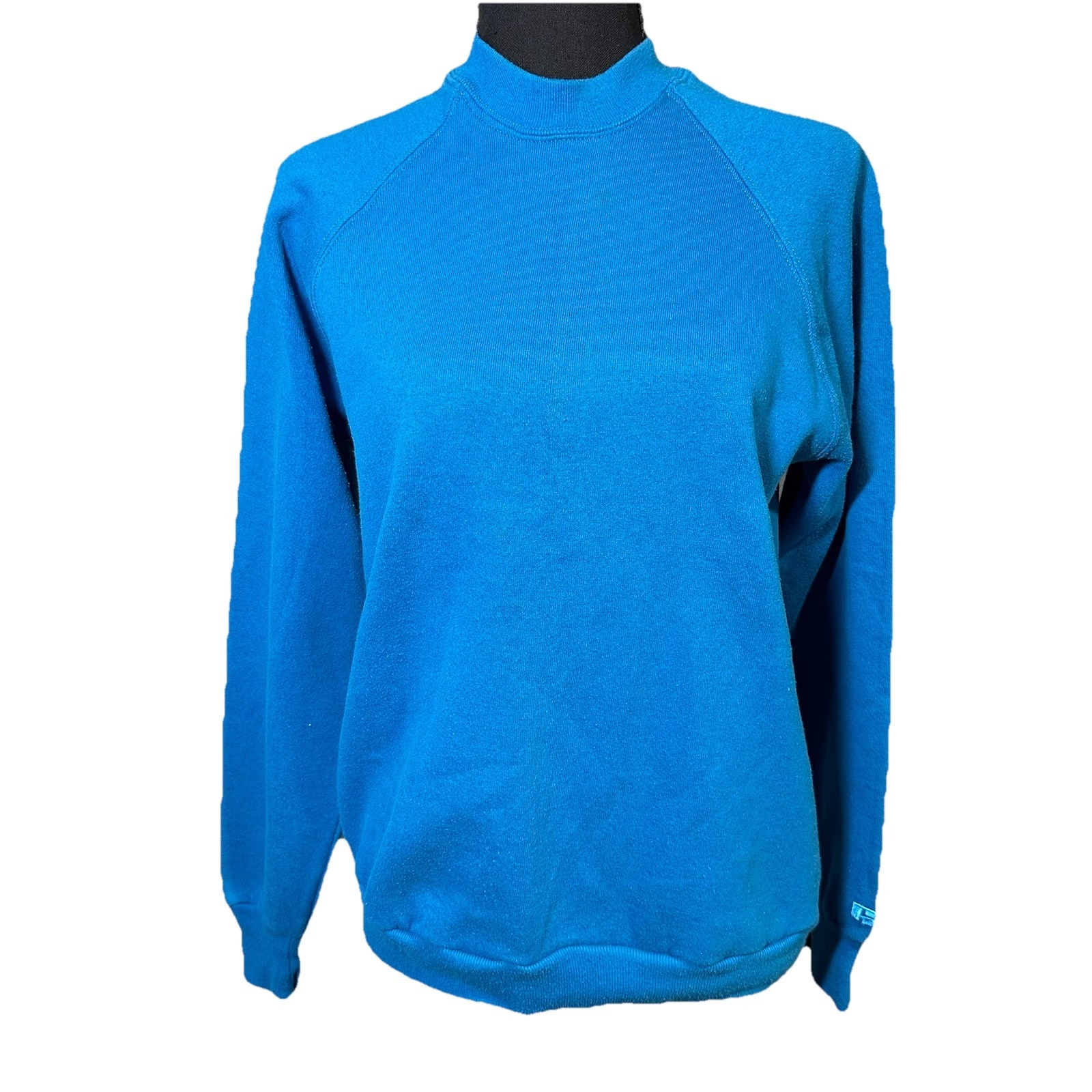 True Vintage 1970s Russell Athletic Sweatshirt Ladies Lg Blue Crewneck Blank Usa